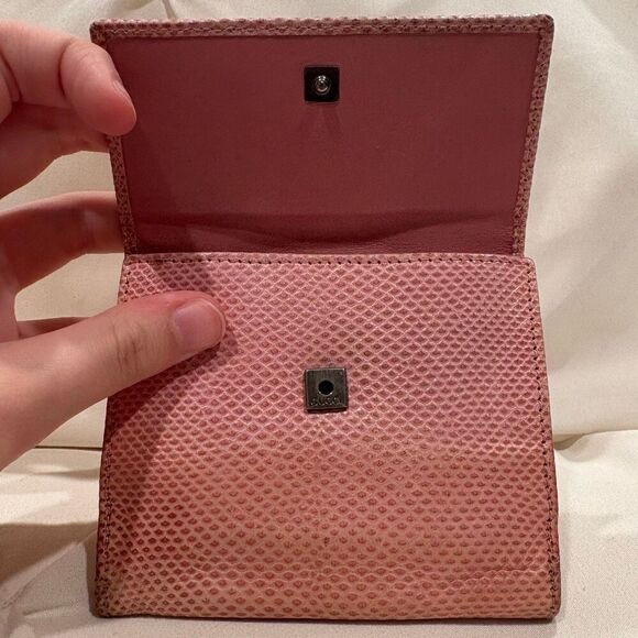 Vintage GUCCI GG Marmont Compact Wallet Bifold Leather Pink Blush Coin Purse - Picture 7 of 15